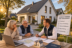 Typisches Einfamilienhaus im Raum Bernau bei Berlin als Symbol f�r die Frage, ob eine Immobilie vererbt oder verschenkt werden sollte.