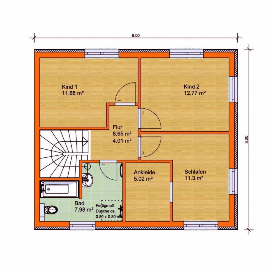 Grundriss OG Einfamilienhaus Bernau bei Berlin