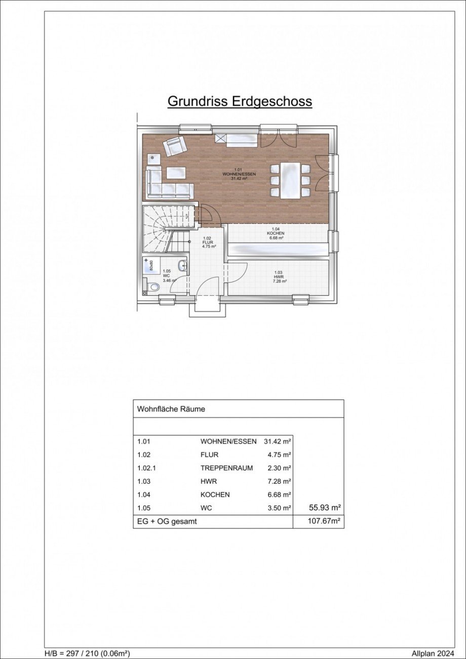 Grundriss EG Doppelhaush�lfte Bernau bei Berlin