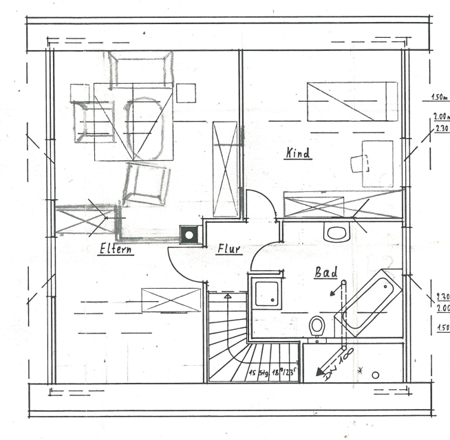 Grundriss Dachgeschoss Einfamilienhaus Bernau bei Berlin